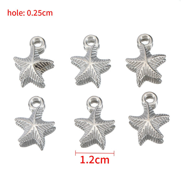 Plastic Resin Handmade Beaded Jewelry With Fivepointed Star Shell Starfish Pendant Cartoon Festive Style Electroplated