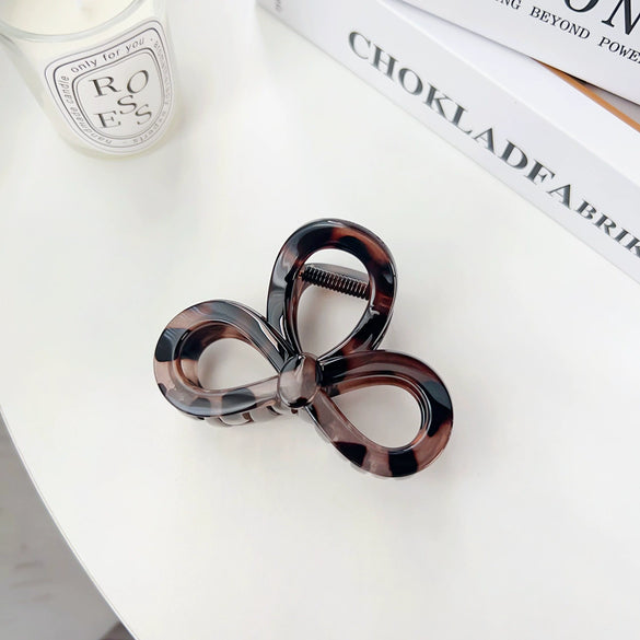 Plastic Resin Handmade Elegant Geometric Bow Hair Clip For Women
