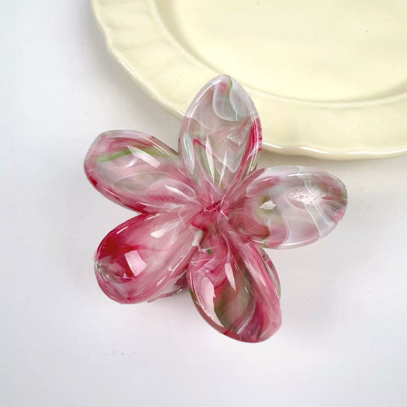 Plastic Resin Handmade Flower Hair Clip For Girls