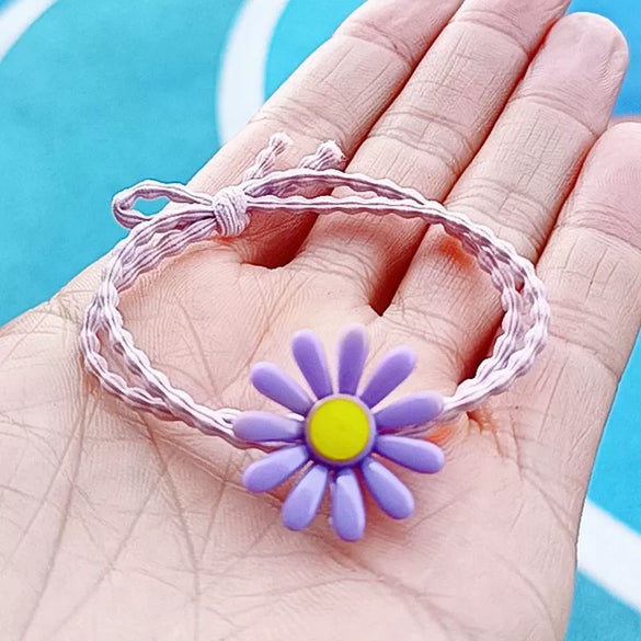 Plastic Resin Handmade Flower Hair Ring Hair Rope Hairpin For Girls
