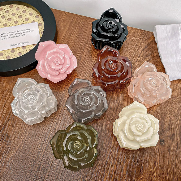 Plastic Resin Handmade Fresh Style Flower Pattern Female Hair Accessories Shark Clip