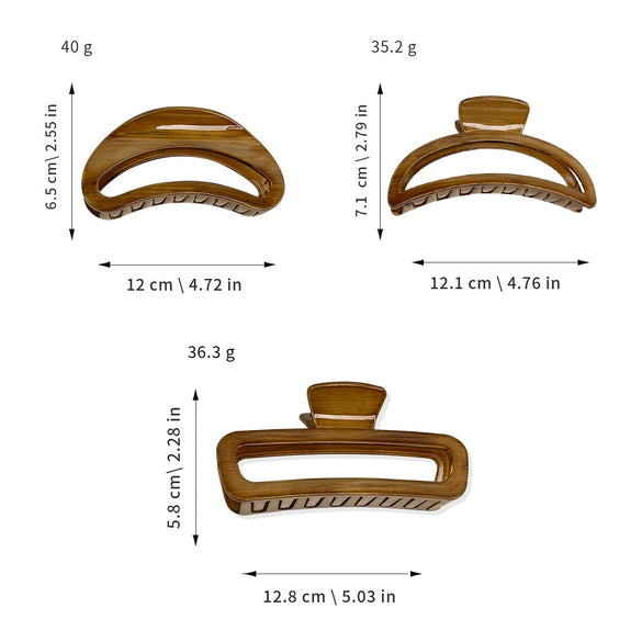Plastic Resin Handmade Geometric Grip Hair Clip For Women