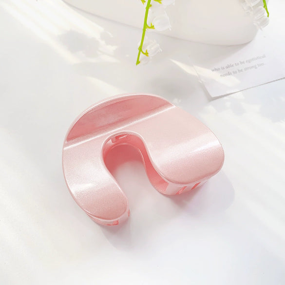 Plastic Resin Handmade Heart Arch Shape Lovely Style Ponytail Clip For Women