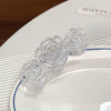 Plastic Resin Handmade Natural Plant Flower Camellia Hollow Frosted Hair Grab Clip For Women
