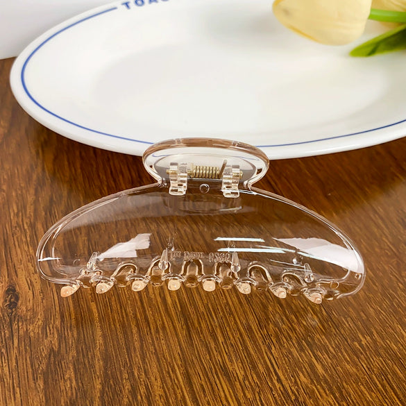Plastic Resin Handmade Semicircular Women's Grip Hairpin Shark Clip Simple Geometric Style