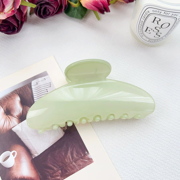 Plastic Resin Handmade Semicircular Women's Grip Hairpin Shark Clip Simple Geometric Style