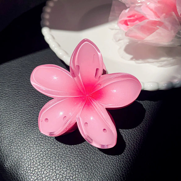 Plastic Resin Handmade Sweet Plant Flower Hair Clips For Women