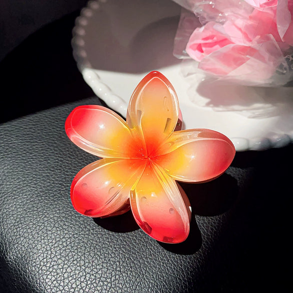 Plastic Resin Handmade Sweet Plant Flower Hair Clips For Women