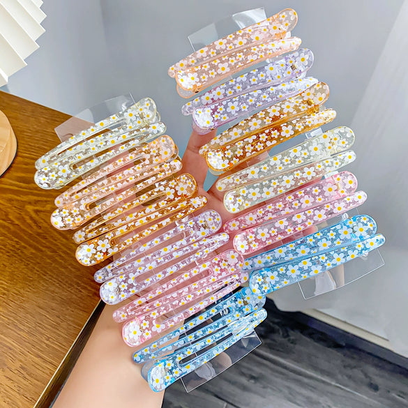 Plastic Resin Handmade Sweet Style Plant Flowers Hair Clip For Women