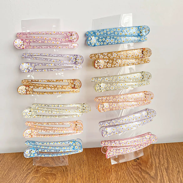 Plastic Resin Handmade Sweet Style Plant Flowers Hair Clip For Women