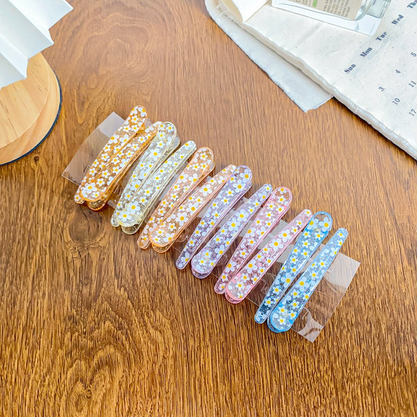 Plastic Resin Handmade Sweet Style Plant Flowers Hair Clip For Women