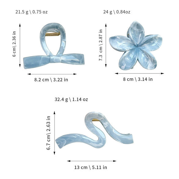Plastic Resin Handmade Women's Hair Grab Clip With Egg Flower Design