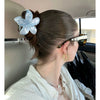 Plastic Resin Handmade Women's Hair Grab Clip With Egg Flower Design