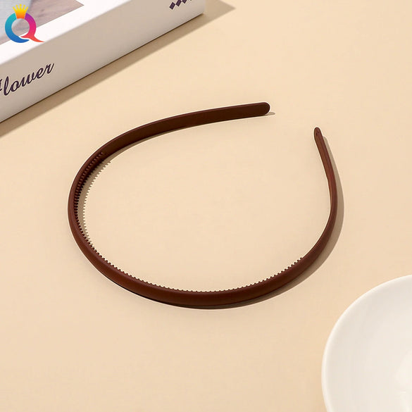 Plastic Resin Handmade Women's Headband Hair Accessories Frosted Morandi Pure Color