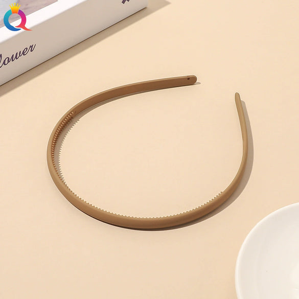 Plastic Resin Handmade Women's Headband Hair Accessories Frosted Morandi Pure Color