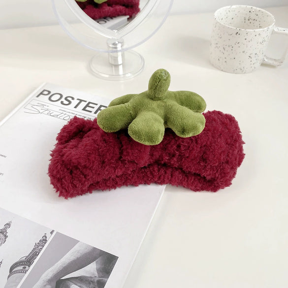 Plastic Resin Handmade Women's Plush Fruit Food Style Panda Hair Band Hair Accessories