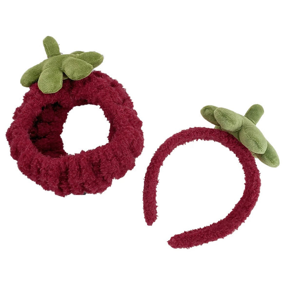 Plastic Resin Handmade Women's Plush Fruit Food Style Panda Hair Band Hair Accessories