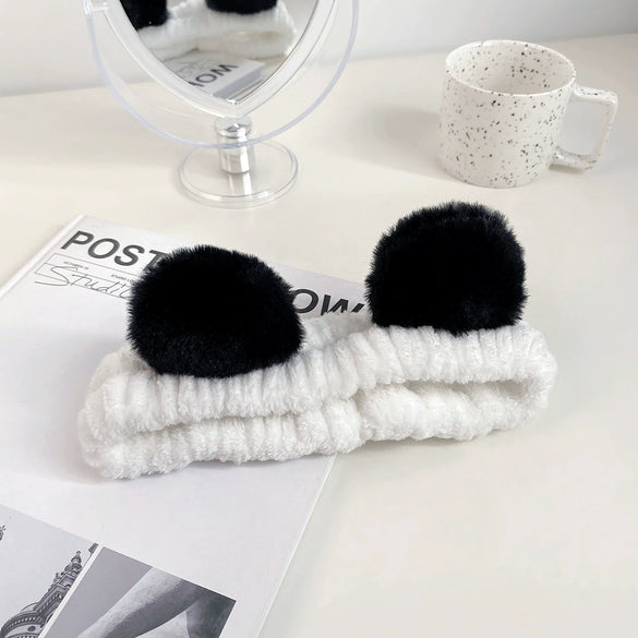 Plastic Resin Handmade Women's Plush Fruit Food Style Panda Hair Band Hair Accessories