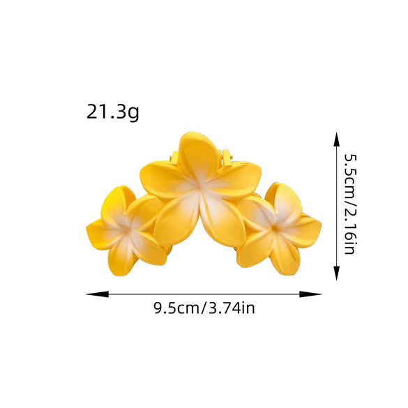 Plastic Resin Handmade Women's Three Flowers Hairpin Summer Style Small Fresh Grab Clip
