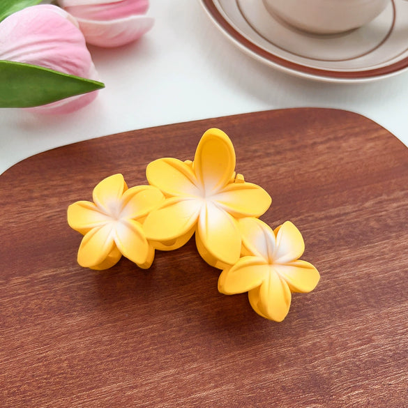 Plastic Resin Handmade Women's Three Flowers Hairpin Summer Style Small Fresh Grab Clip