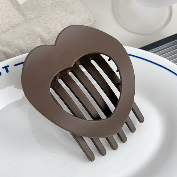Plastic Resin Love Shape Women's Hairpin Duckbill Clip With Baking Paint Simple Geometric Headwear Hair Accessories