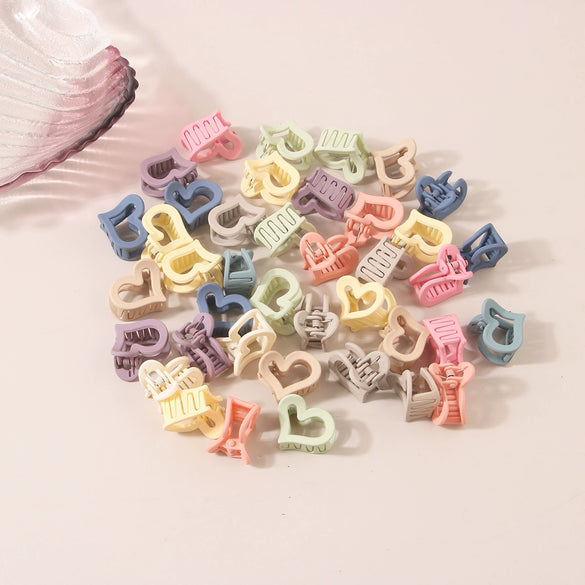 Plastic Resin Mini Small Grab Clip Hairpin With Baking Paint Geometric Style For Women