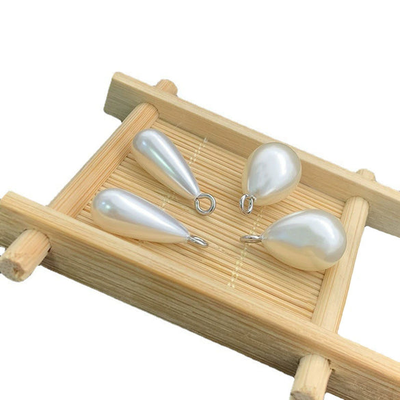 Plastic Resin Pearl Water Drop Pendant Jewelry Accessories Electroplated Diy Necklace Earrings