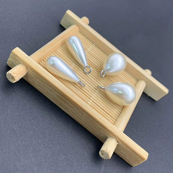 Plastic Resin Pearl Water Drop Pendant Jewelry Accessories Electroplated Diy Necklace Earrings