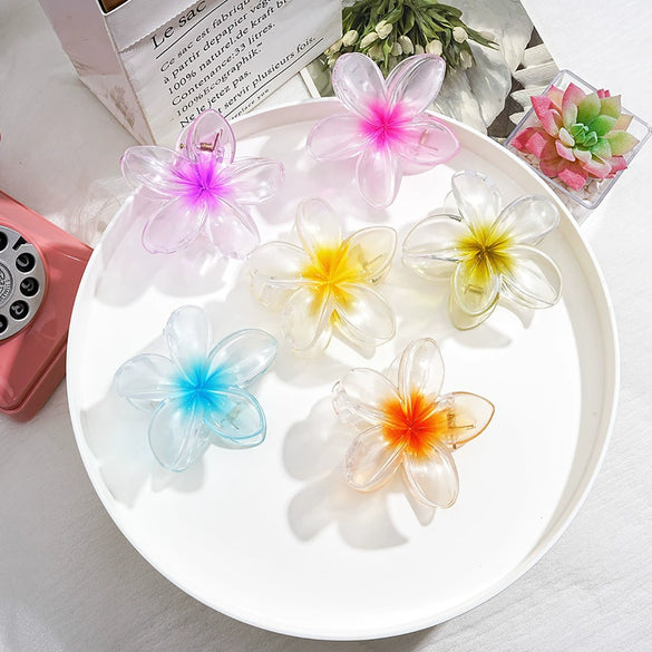 Plastic Resin Plumeria Hairpin Hair Accessories With Baking Paint Little Fresh Style