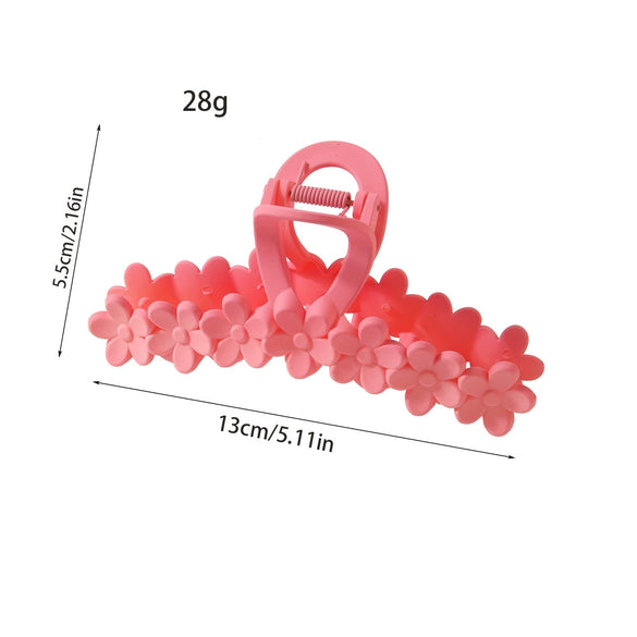 Plastic Resin Sweet Plant Flowers Style Baking Varnish Hair Claw For Women