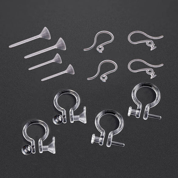 Plastic Resin Ushaped Ear Pin Ear Hook With Hanging Pendant Dripping Oil Diy Earring Accessories