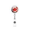 Plastic Retractable Work Card Back Clip Commemorative Fashion With Maple Leaf Printing