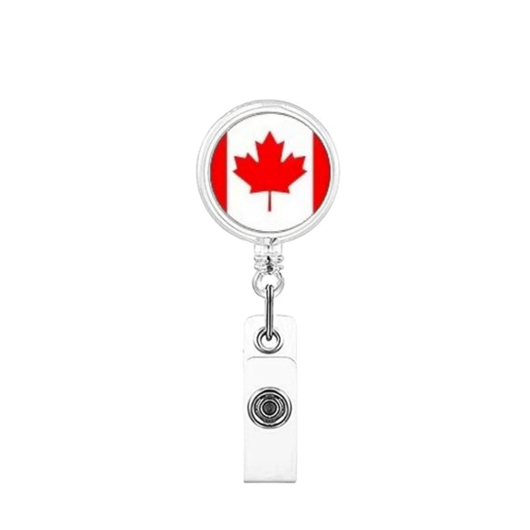 Plastic Retractable Work Card Back Clip Commemorative Fashion With Maple Leaf Printing