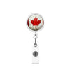 Plastic Retractable Work Card Back Clip Commemorative Fashion With Maple Leaf Printing