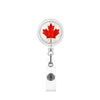 Plastic Retractable Work Card Back Clip Commemorative Fashion With Maple Leaf Printing