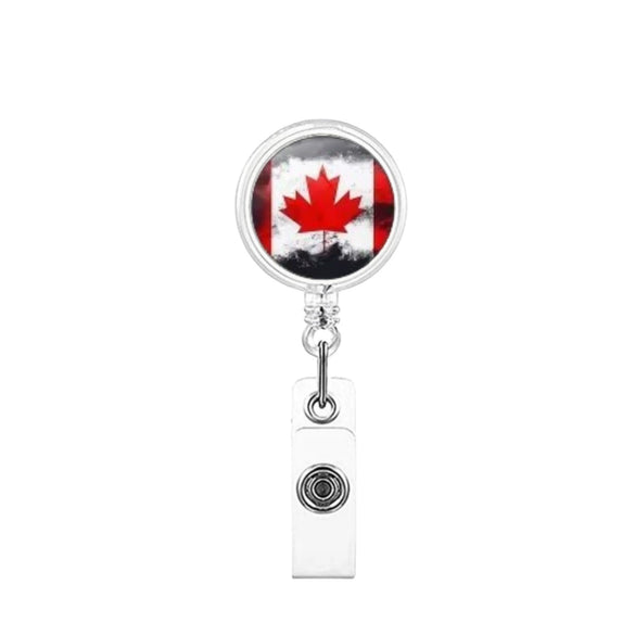 Plastic Retractable Work Card Back Clip Commemorative Fashion With Maple Leaf Printing