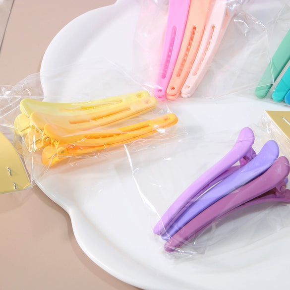 Plastic Seamless Hair Clips And Bobby Pins Set Geometric Style Baking Varnish Hair Accessories For Women