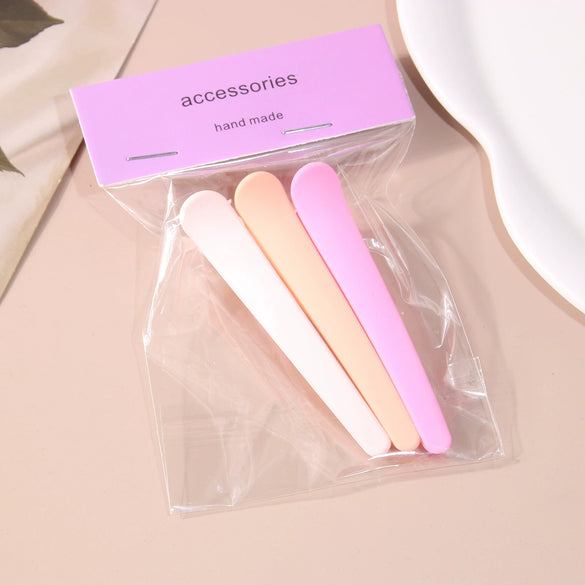 Plastic Seamless Hair Clips And Bobby Pins Set Geometric Style Baking Varnish Hair Accessories For Women