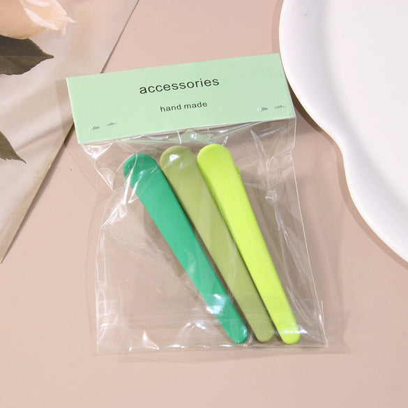Plastic Seamless Hair Clips And Bobby Pins Set Geometric Style Baking Varnish Hair Accessories For Women