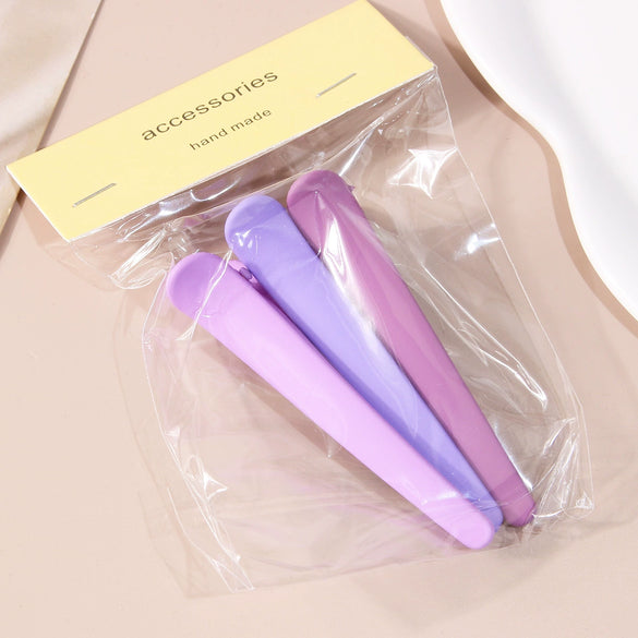 Plastic Seamless Hair Clips And Bobby Pins Set Geometric Style Baking Varnish Hair Accessories For Women