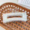 Plastic Simple Little Fresh Hairpin With Ink Print And Cross Square Cut Out Baking Paint Process For Women