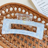 Plastic Simple Little Fresh Hairpin With Ink Print And Cross Square Cut Out Baking Paint Process For Women