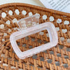 Plastic Simple Little Fresh Hairpin With Ink Print And Cross Square Cut Out Baking Paint Process For Women