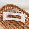 Plastic Simple Little Fresh Hairpin With Ink Print And Cross Square Cut Out Baking Paint Process For Women