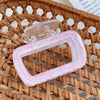 Plastic Simple Little Fresh Hairpin With Ink Print And Cross Square Cut Out Baking Paint Process For Women