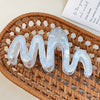 Plastic Simple Little Fresh Hairpin With Ink Print And Cross Square Cut Out Baking Paint Process For Women