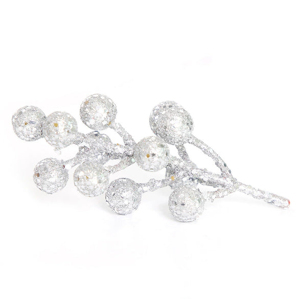 Plastic Simulation Fruit String Christmas Decorations Gold And Red Glitter For Christmas Tree Wreath Diy Accessories