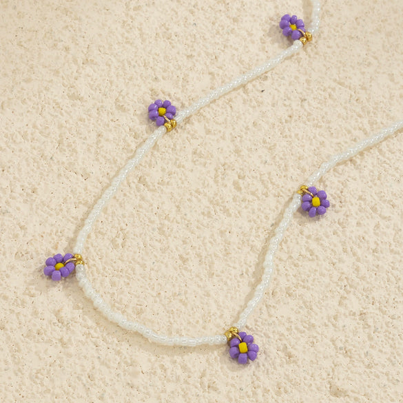 Plastic Small Daisy Flower Woven Waist Chain For Women Pastoral Style