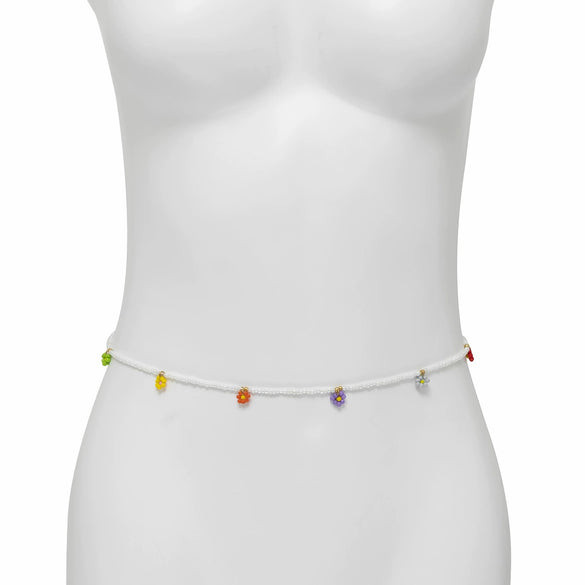 Plastic Small Daisy Flower Woven Waist Chain For Women Pastoral Style