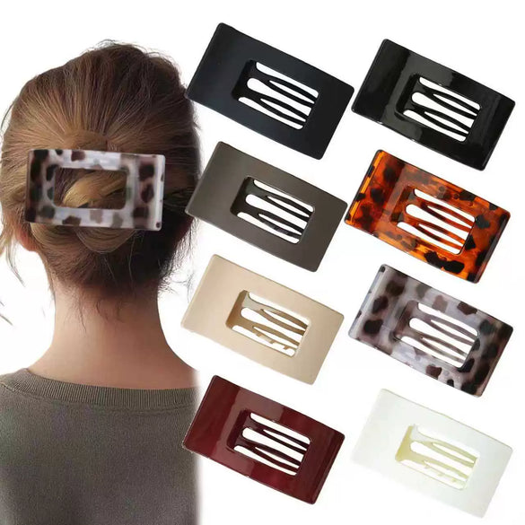Plastic Spraypainted Duckbill Hairpin For Women Office Lady Geometric Style